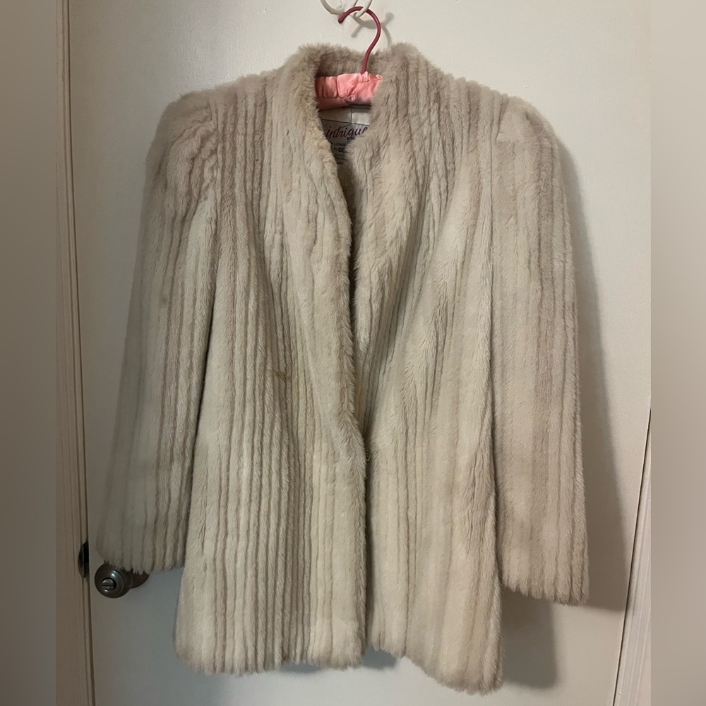 Vintage White Faux Fur Coat